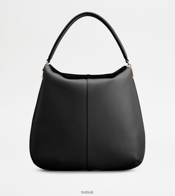 Tod's Women Hobo Bag T Case in Leather Large 602L84427 Black