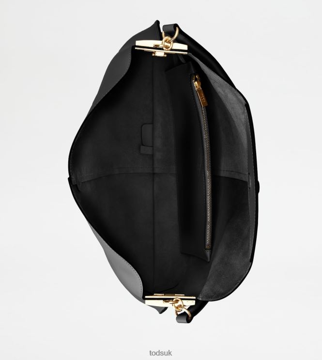 Tod's Women Hobo Bag T Case in Leather Large 602L84427 Black