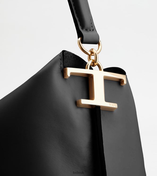 Tod's Women Hobo Bag T Case in Leather Large 602L84427 Black