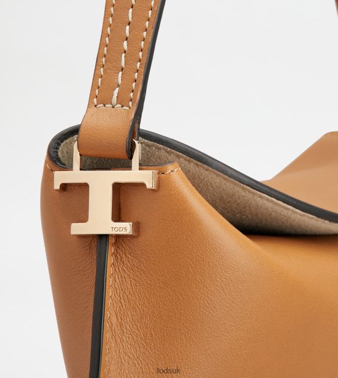 Tod's Women Hobo Bag T Case in Leather Micro 602L84419 Brown