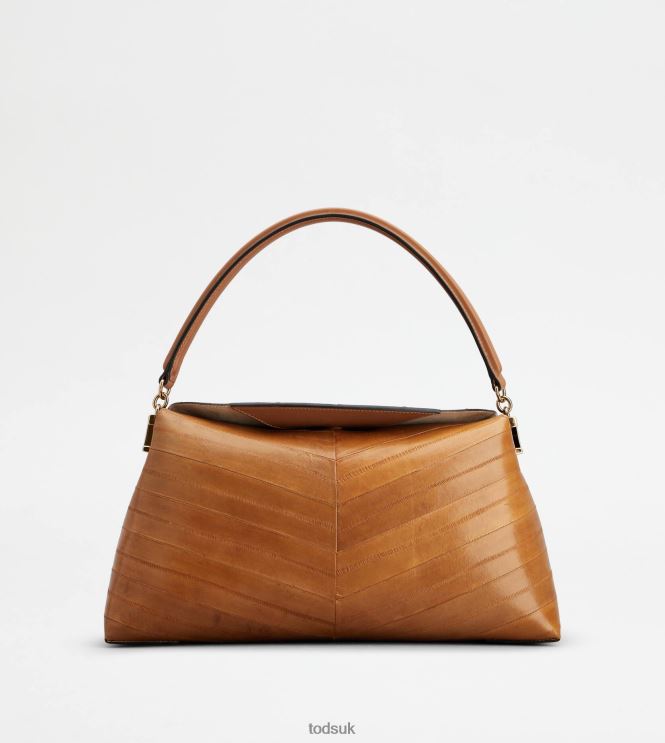 Tod's Women Shoulder Bag T Case in Eel Leather Small 602L84400 Brown