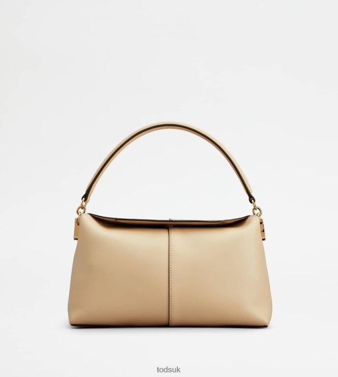 Tod's Women Shoulder Bag T Case in Leather Mini 602L84449 Beige