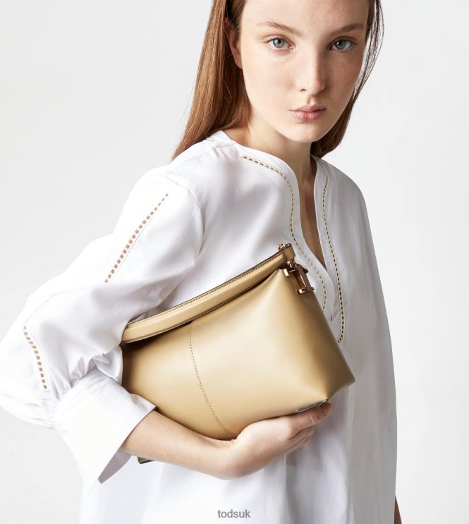 Tod's Women Shoulder Bag T Case in Leather Mini 602L84449 Beige