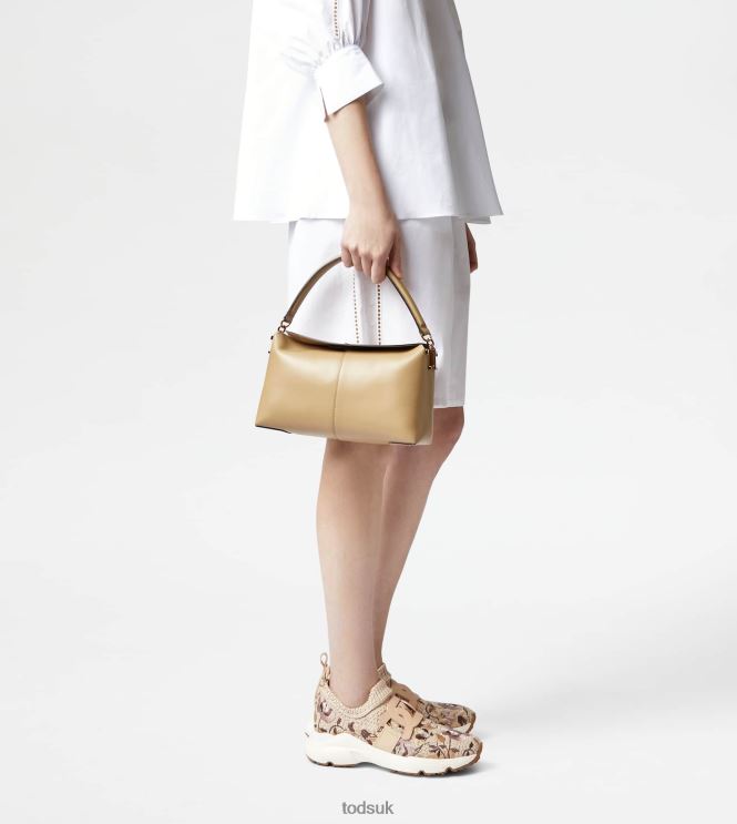 Tod's Women Shoulder Bag T Case in Leather Mini 602L84449 Beige