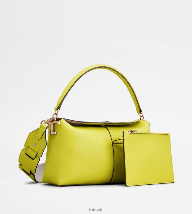 Tod's Women Shoulder Bag T Case in Leather Mini 602L84454 Yellow