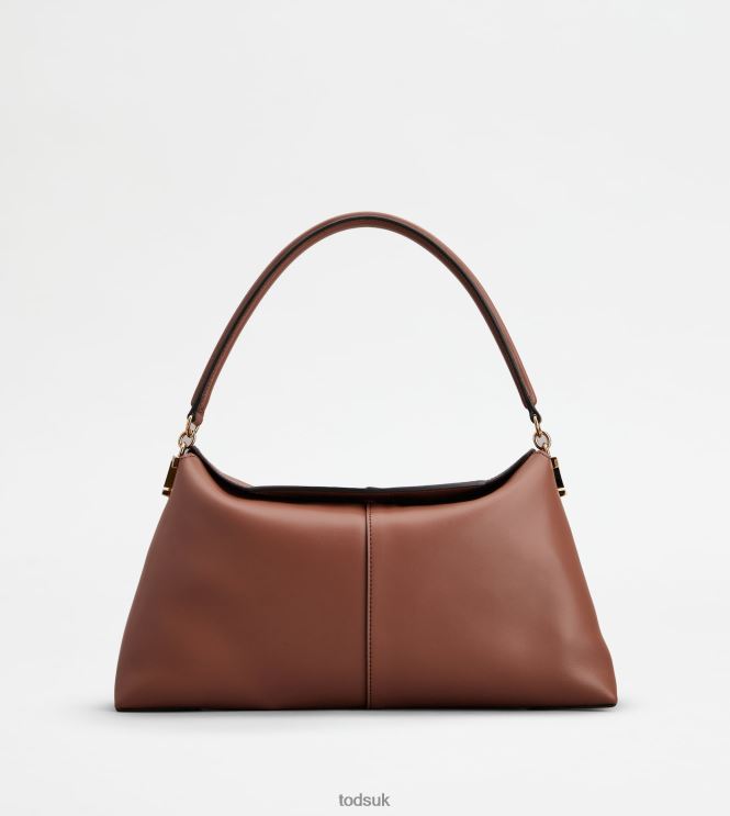 Tod's Women Shoulder Bag T Case in Leather Small 602L84395 Brown