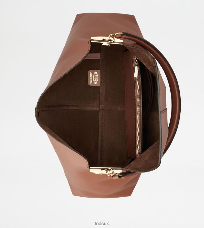 Tod's Women Shoulder Bag T Case in Leather Small 602L84395 Brown