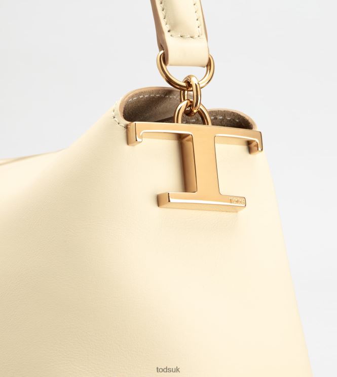 Tod's Women Shoulder Bag T Case in Leather Small 602L84398 White