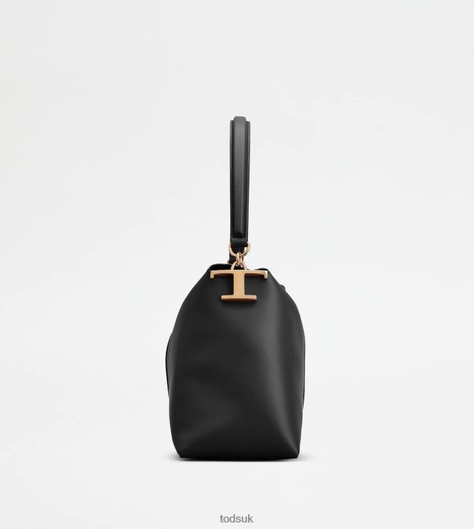 Tod's Women Shoulder Bag T Case in Leather Small 602L84399 Black