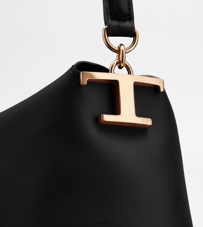 Tod's Women Shoulder Bag T Case in Leather Small 602L84399 Black