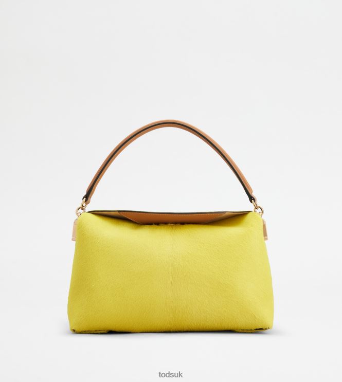 Tod's Women Shoulder Bag T Case in Pony-skin Effect Leather Mini 602L84424 Yellow