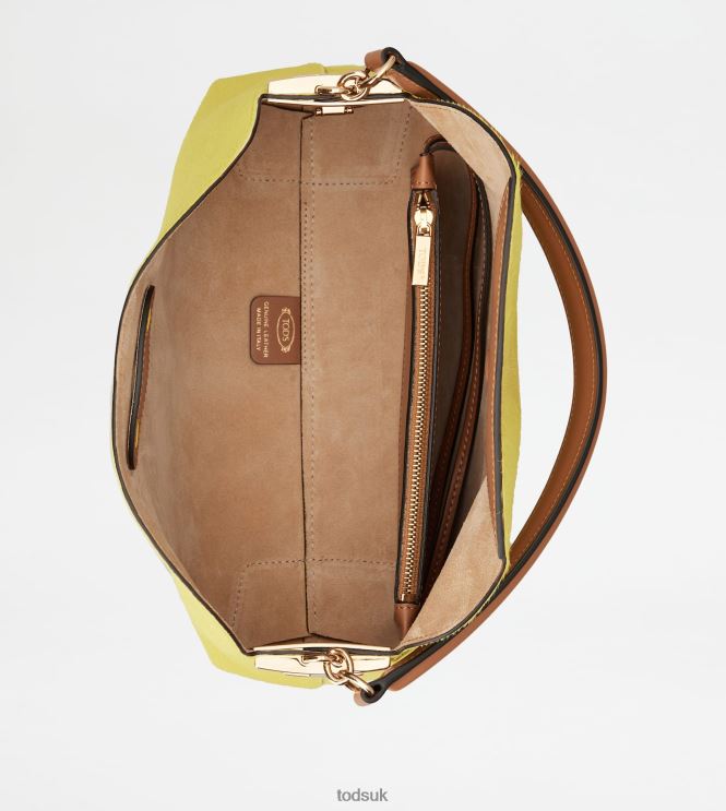 Tod's Women Shoulder Bag T Case in Pony-skin Effect Leather Mini 602L84424 Yellow