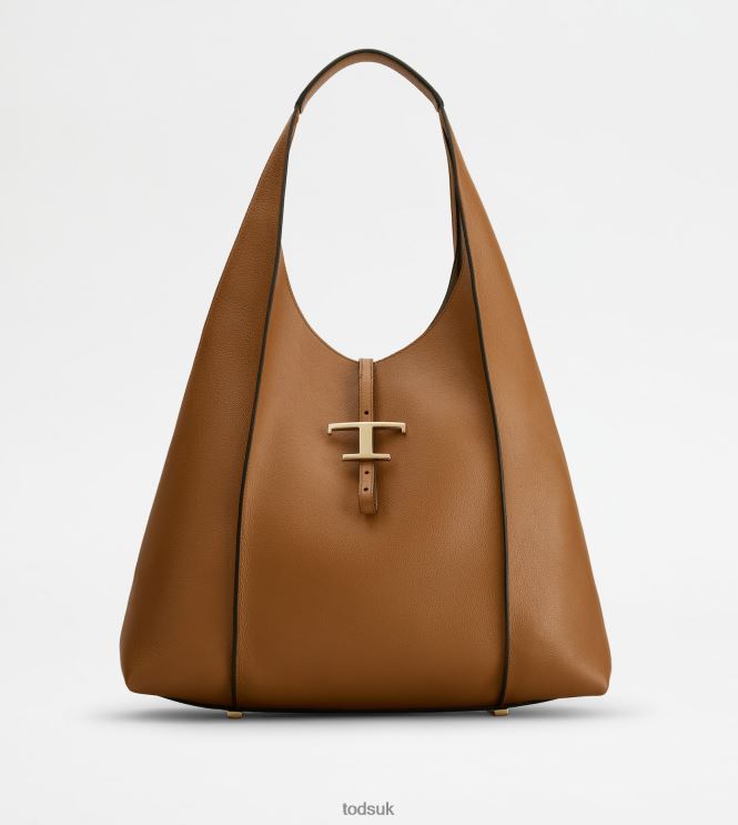 Tod's Women T Timeless Hobo Bag in Leather Large 602L84379 Brown