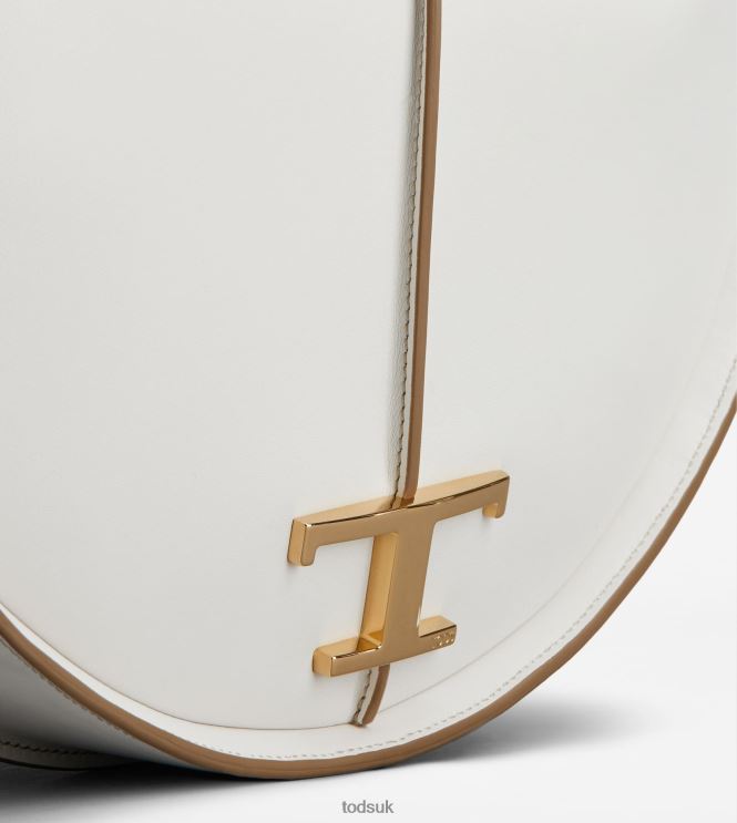 Tod's Women T Timeless Hobo Bag in Leather Medium 602L84420 White