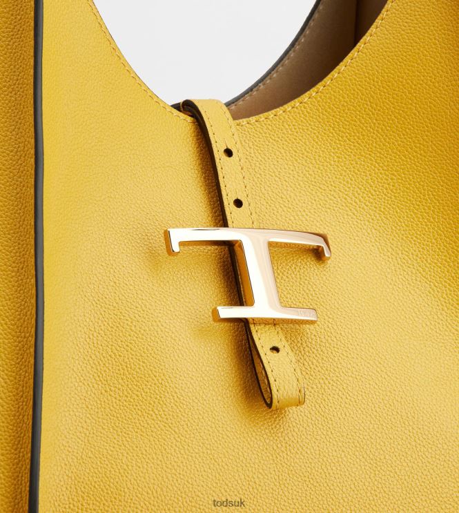 Tod's Women T Timeless Hobo Bag in Leather Medium 602L84423 Yellow