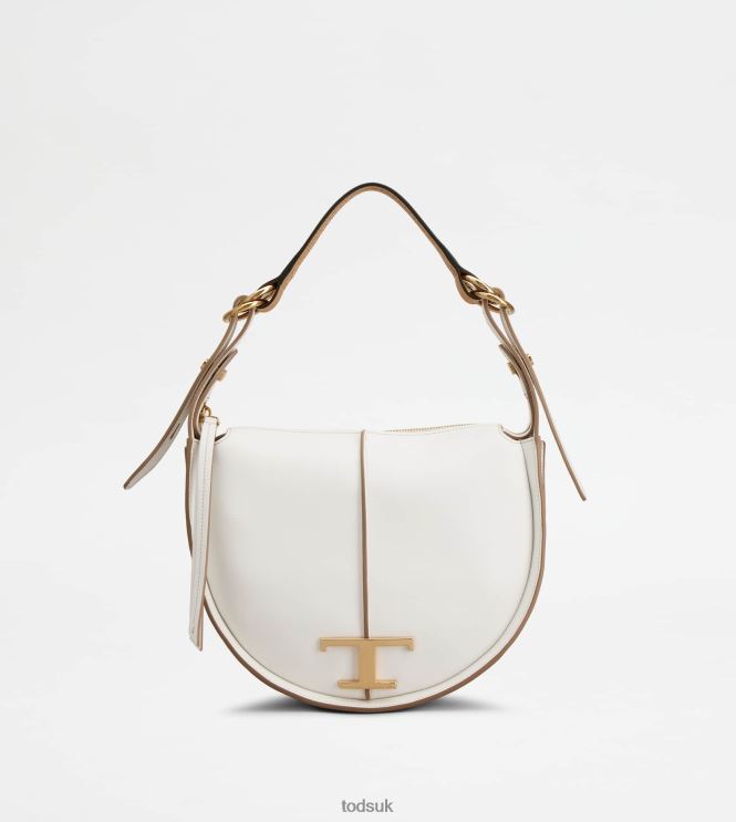 Tod's Women T Timeless Hobo Bag in Leather Small 602L84415 White