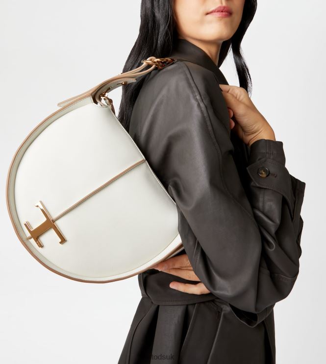 Tod's Women T Timeless Hobo Bag in Leather Small 602L84415 White