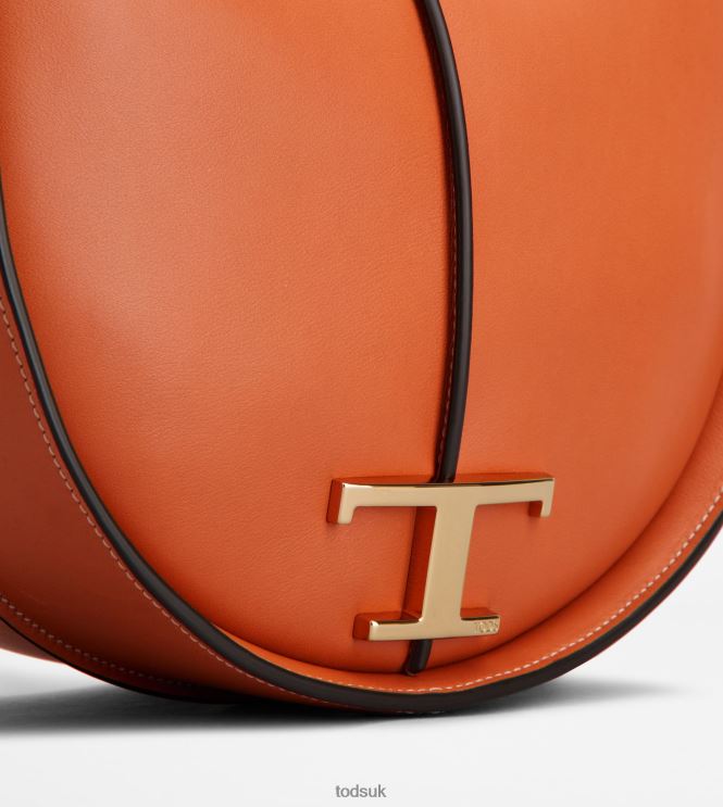 Tod's Women T Timeless Hobo Bag in Leather Small 602L84430 Orange