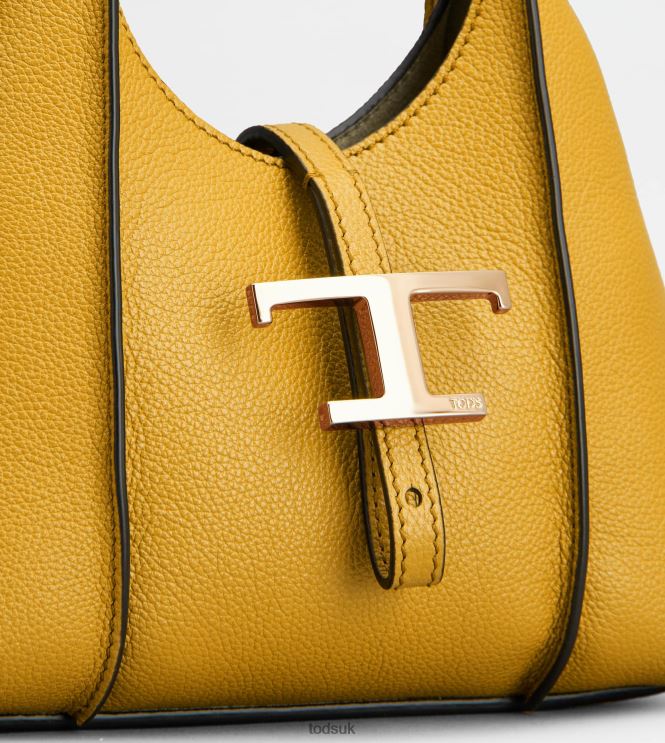 Tod's Women T Timeless Hobo Bag in leather micro 602L84425 Yellow
