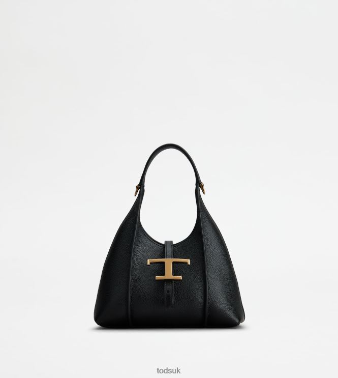 Tod's Women T Timeless Hobo Bag in leather micro 602L84428 Black