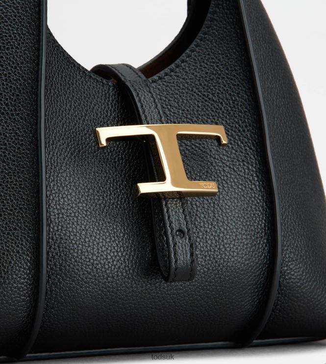 Tod's Women T Timeless Hobo Bag in leather micro 602L84428 Black