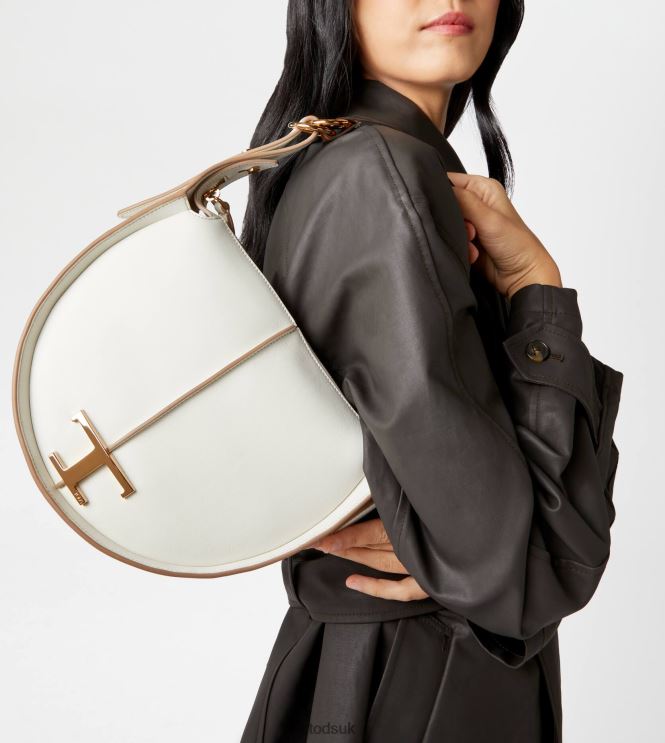 Tod's Women T Timeless Hobo Bag in leather small 602L84431 Beige