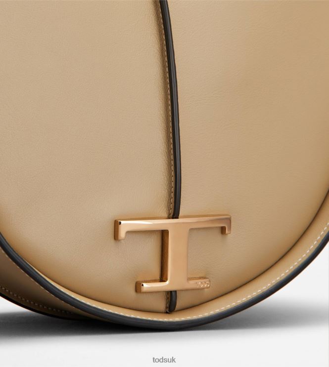 Tod's Women T Timeless Hobo Bag in leather small 602L84431 Beige