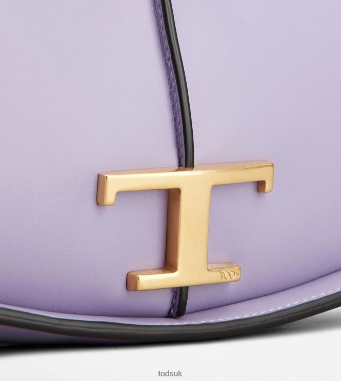 Tod's Women T Timeless Shoulder Bag in Leather Micro 602L84397 Violet