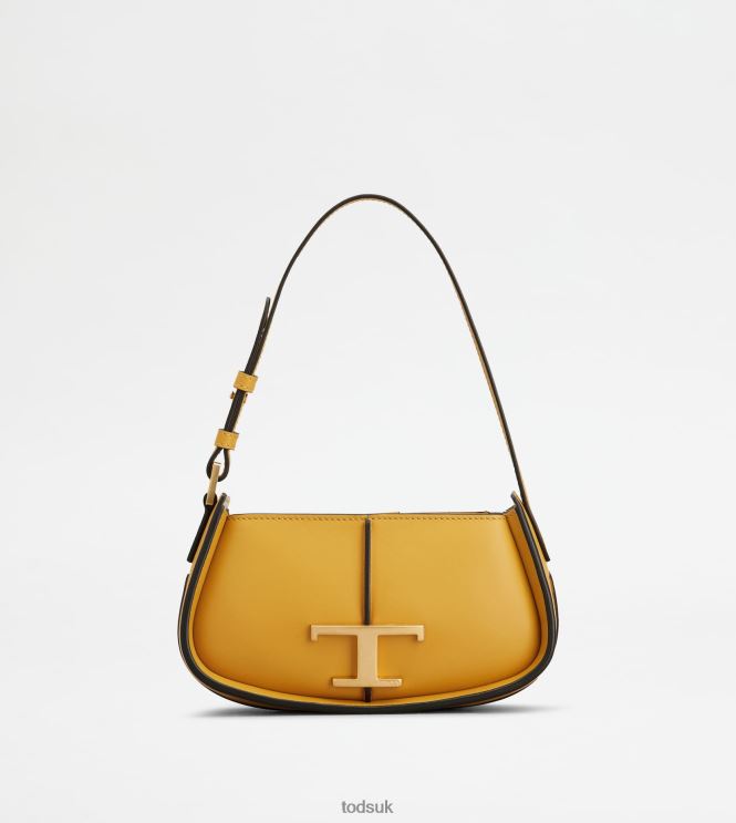 Tod's Women T Timeless Shoulder Bag in Leather Micro 602L84408 Yellow
