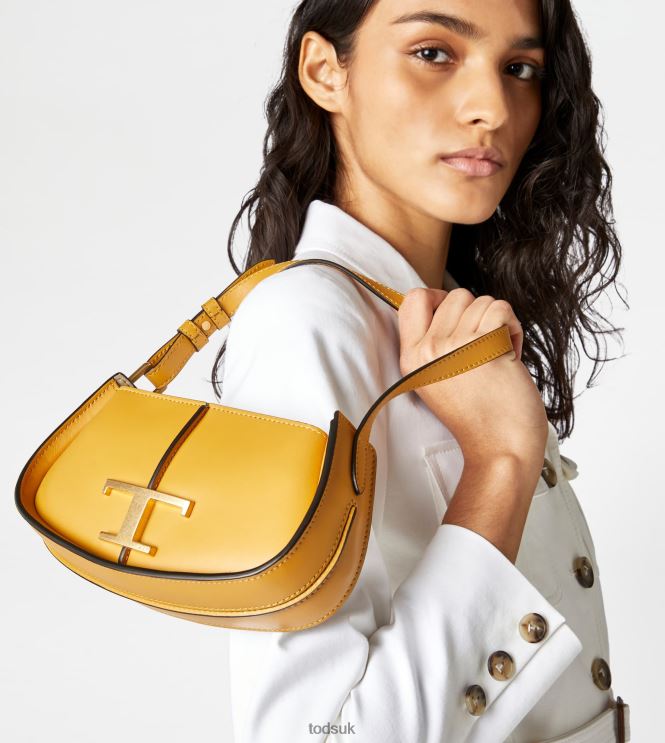 Tod's Women T Timeless Shoulder Bag in Leather Micro 602L84408 Yellow