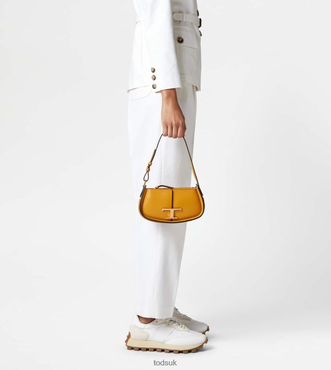 Tod's Women T Timeless Shoulder Bag in Leather Micro 602L84408 Yellow