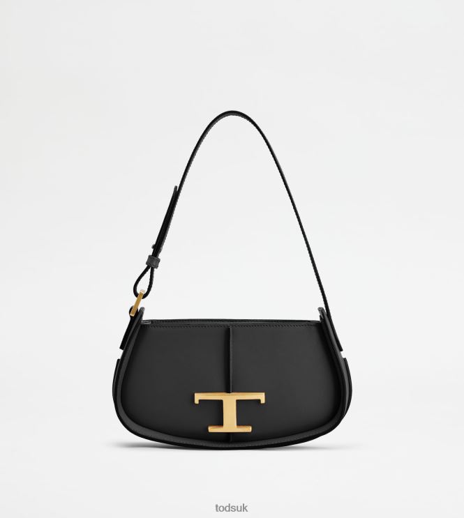 Tod's Women T Timeless Shoulder Bag in Leather Micro 602L84422 Black