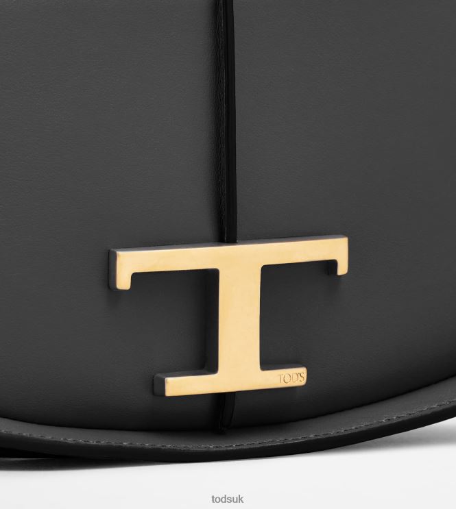 Tod's Women T Timeless Shoulder Bag in Leather Micro 602L84422 Black