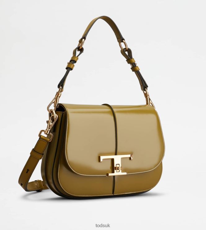 Tod's Women T Timeless Shoulder Bag in Leather Mini 602L84429 Green