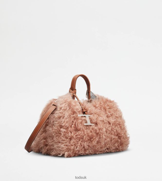 Tod's Women Bag in Mohair and Leather Micro 602L84374 Pink
