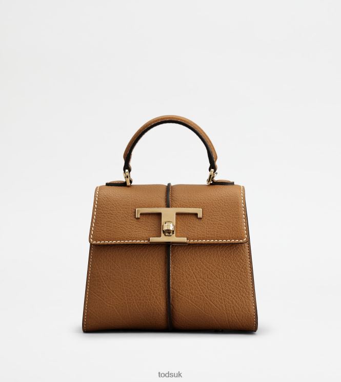 Tod's Women T Timeless Handbag in Leather Mini 602L84373 Brown