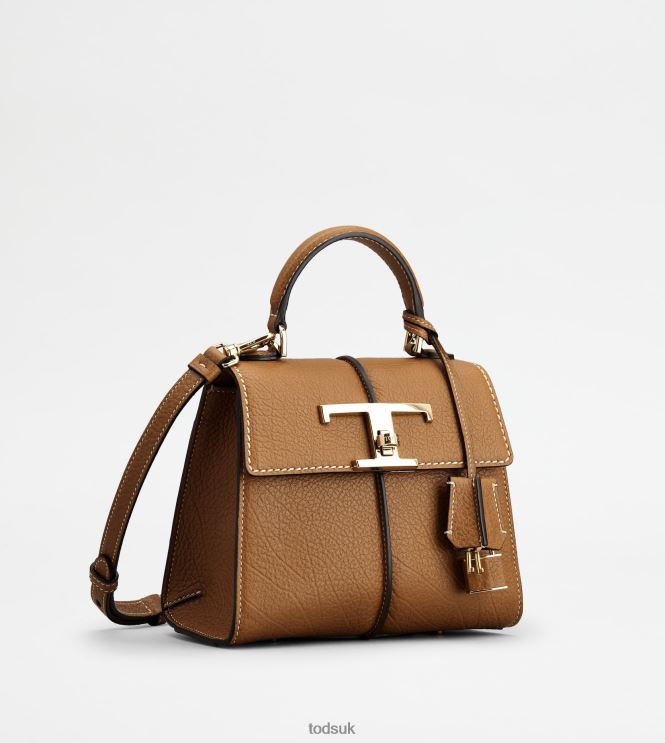 Tod's Women T Timeless Handbag in Leather Mini 602L84373 Brown