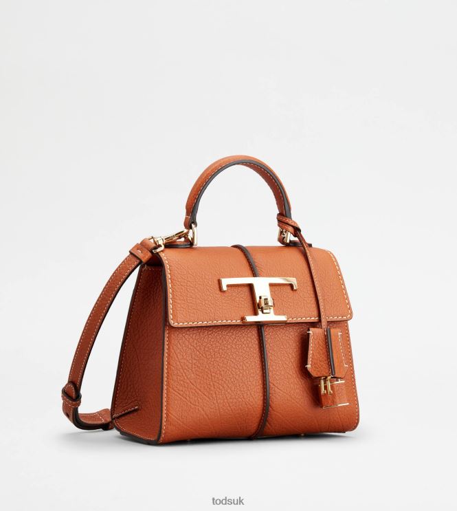 Tod's Women T Timeless Handbag in Leather Mini 602L84376 Orange