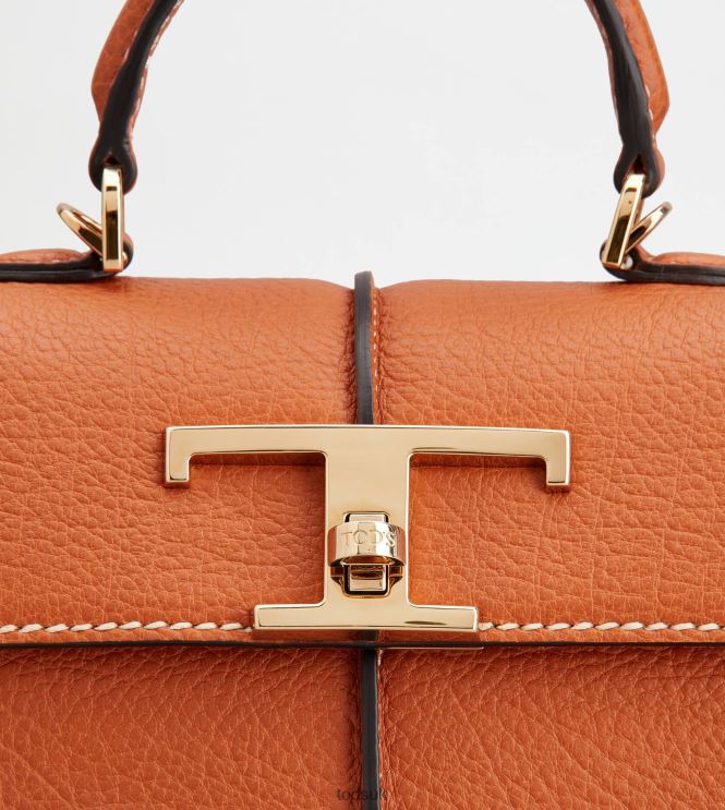 Tod's Women T Timeless Handbag in Leather Mini 602L84376 Orange