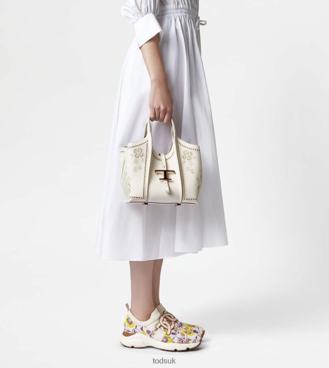 Tod's Women T Timeless Shopping Bag in Leather Mini 602L84335 White