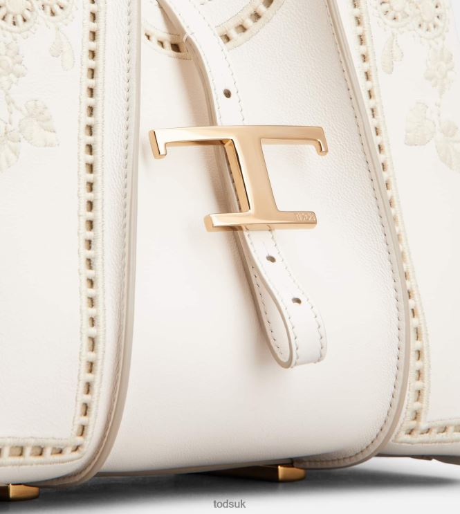 Tod's Women T Timeless Shopping Bag in Leather Mini 602L84335 White