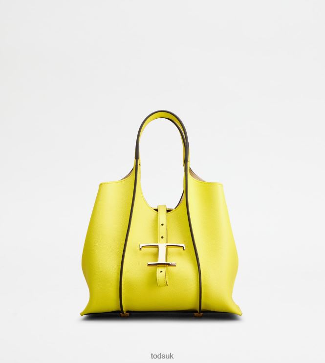 Tod's Women T Timeless Shopping Bag in Leather Mini 602L84336 Yellow