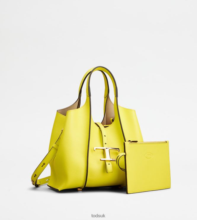 Tod's Women T Timeless Shopping Bag in Leather Mini 602L84336 Yellow