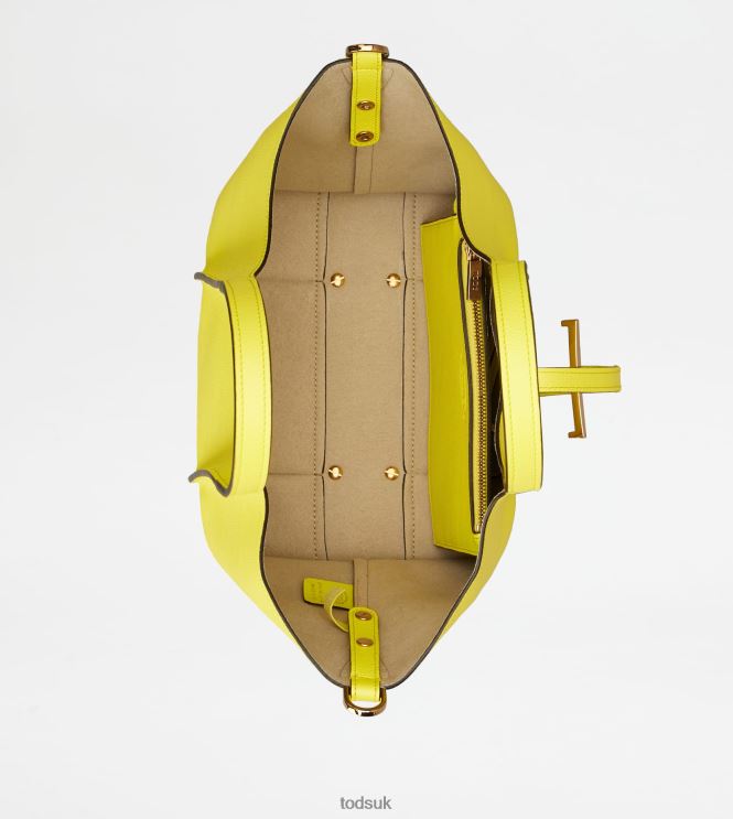 Tod's Women T Timeless Shopping Bag in Leather Mini 602L84336 Yellow