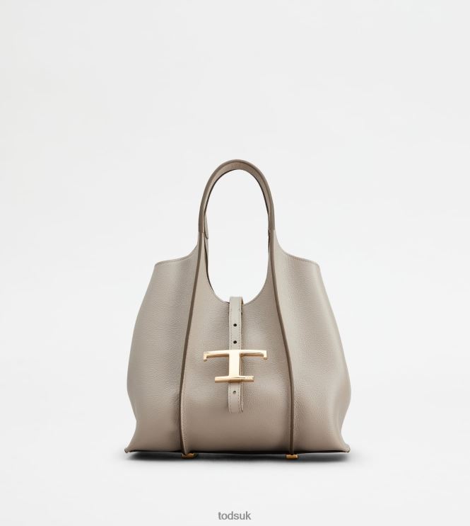Tod's Women T Timeless Shopping Bag in Leather Mini 602L84338 Grey