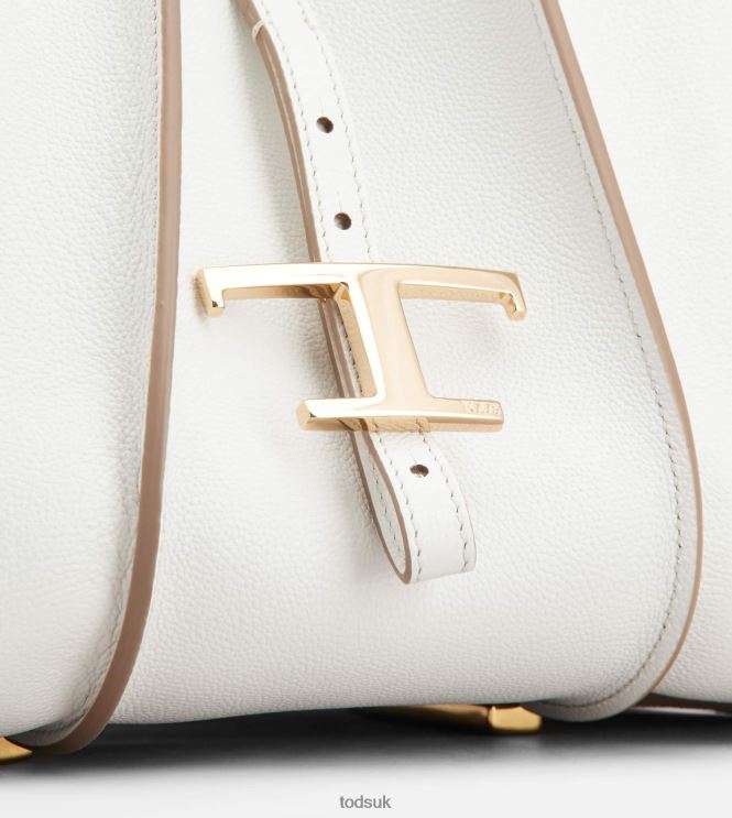 Tod's Women T Timeless Shopping Bag in Leather Mini 602L84339 White