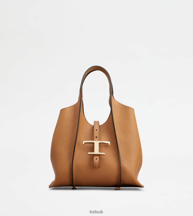 Tod's Women T Timeless Shopping Bag in Leather Mini 602L84341 Brown