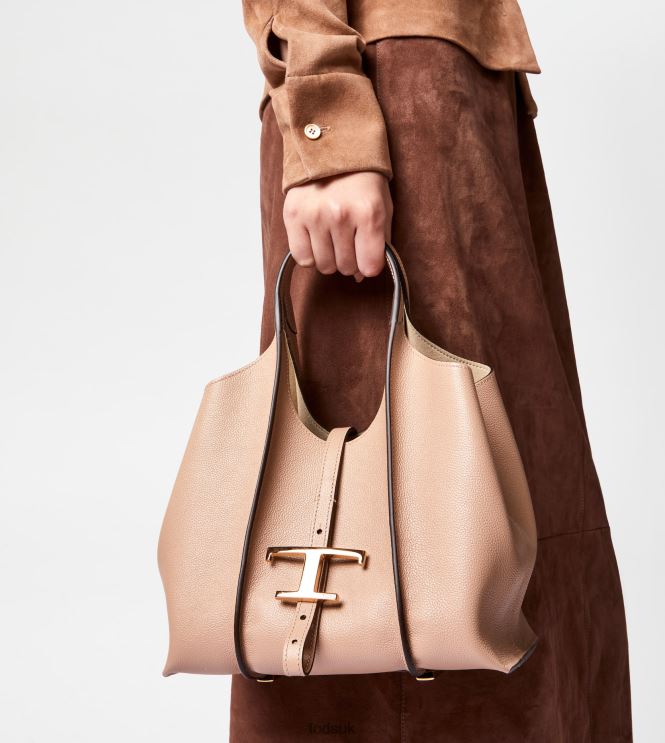 Tod's Women T Timeless Shopping Bag in Leather Mini 602L84341 Brown