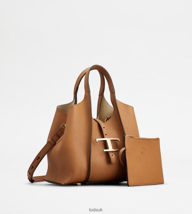 Tod's Women T Timeless Shopping Bag in Leather Mini 602L84341 Brown