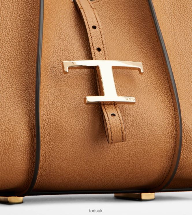 Tod's Women T Timeless Shopping Bag in Leather Mini 602L84341 Brown